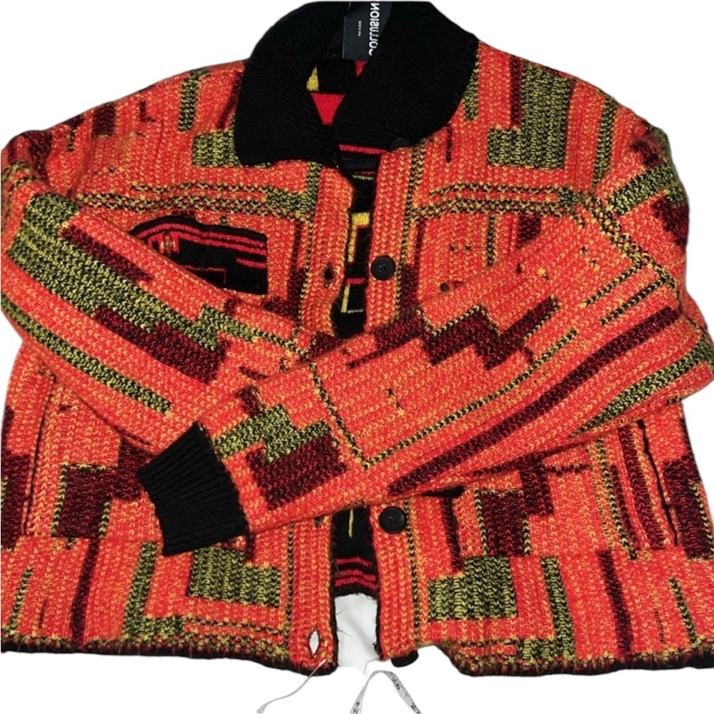 Collusion Geometric Sweater Size M – Colorful Bold Knit Pullover